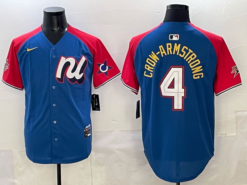 Men Chicago Cubs #4 Crow-Armstrong Blue red All star 2025 Nike MLB Jersey style 01